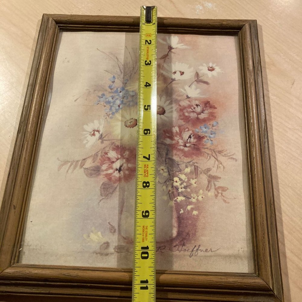 Vintage Still Life Floral Oil Painting Signed by r hoefnner framed in glass - Picture 4 of 5